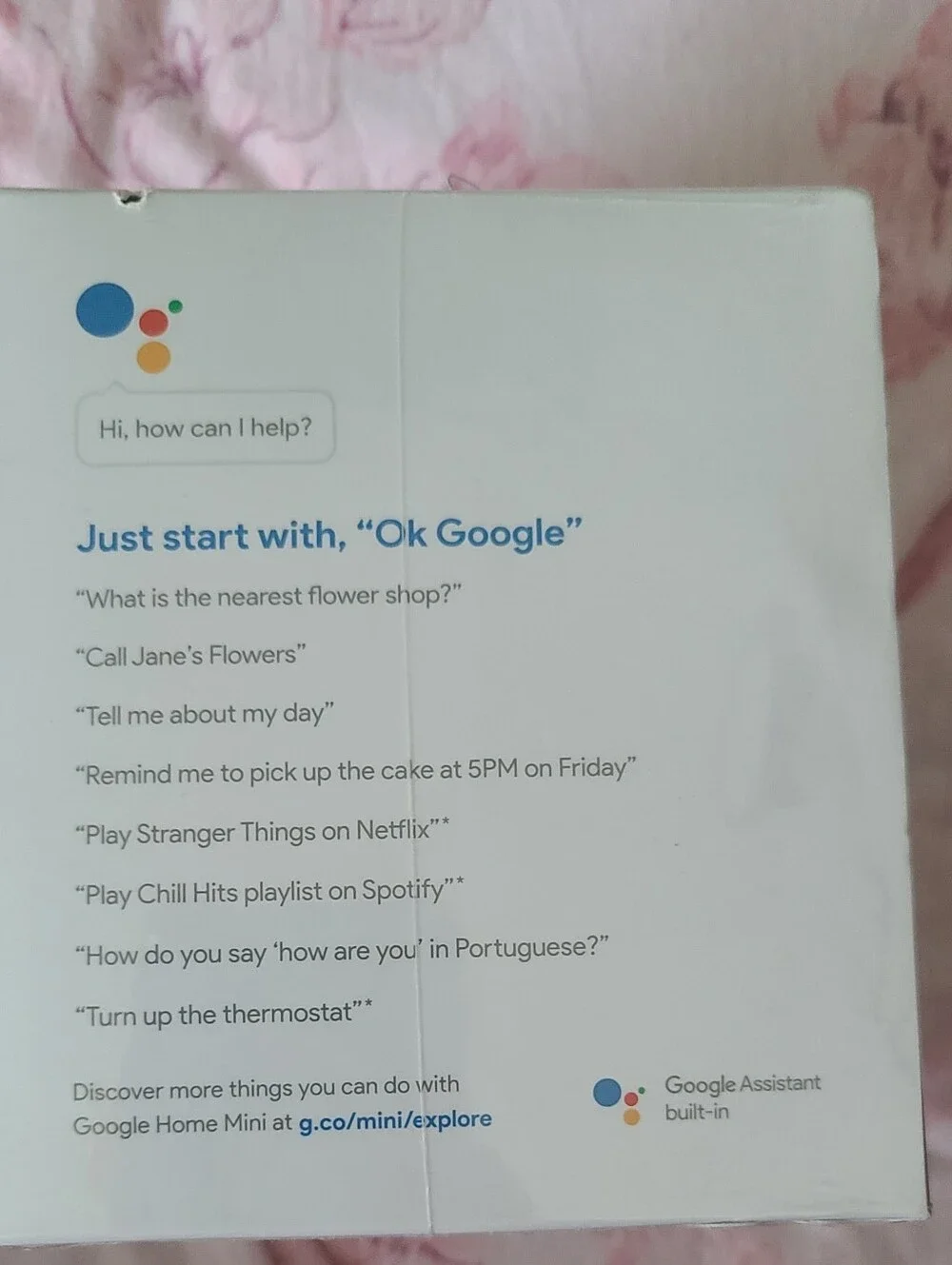 Google Home Mini ☆ In The color Chalk. Brand New. Sealed Unopened.
